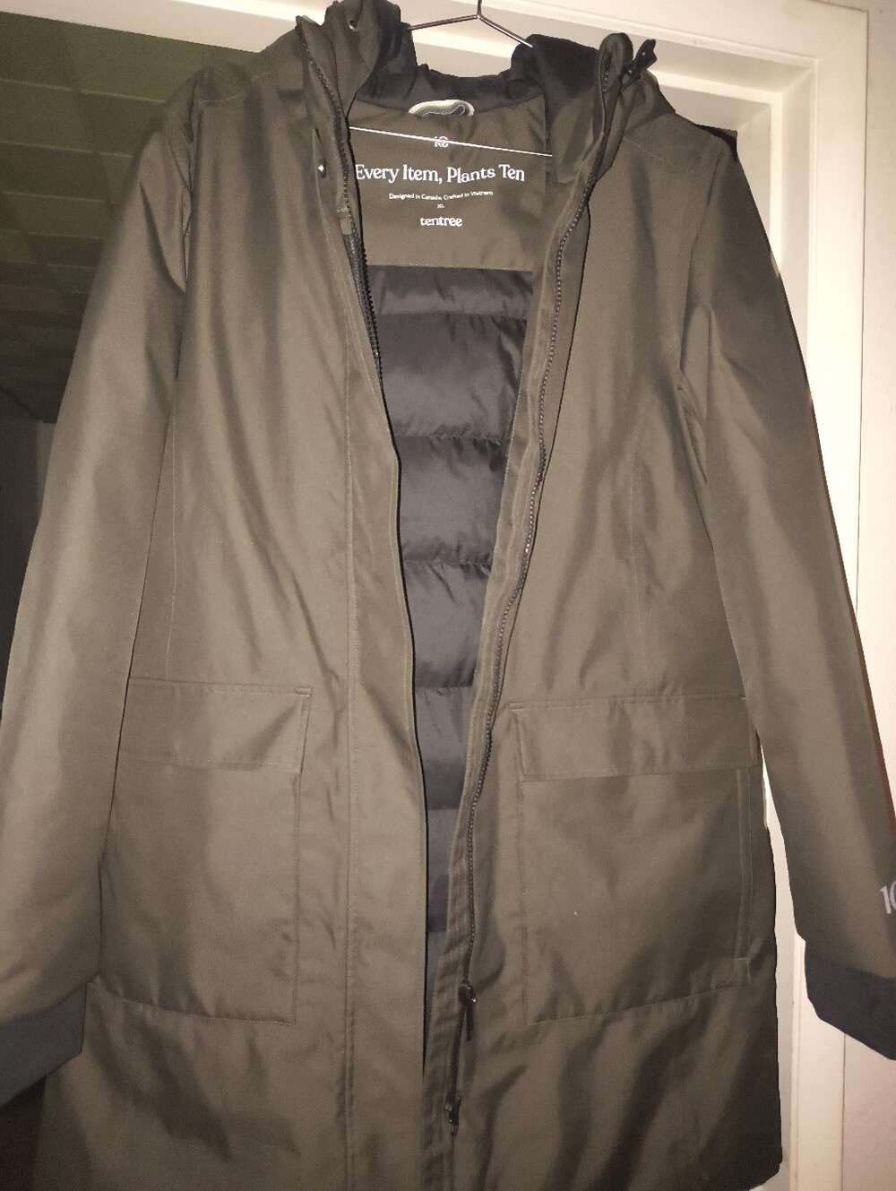 Women's Tentree Olive Daily Parka XL